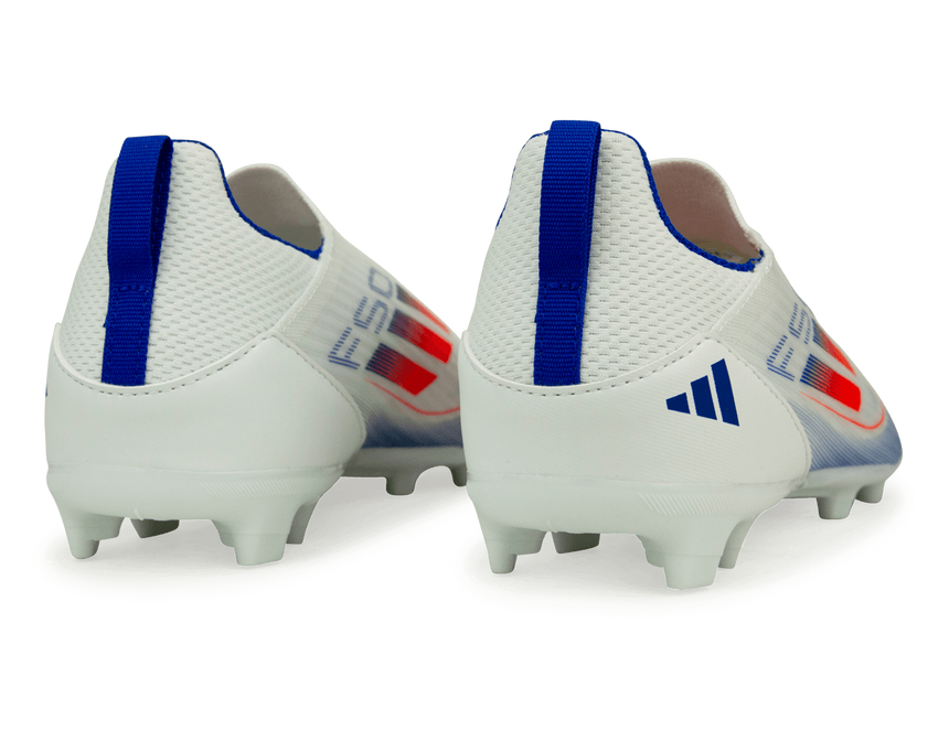 adidas Kids F50 League LL FG/MG White/Lucid Blue Rear