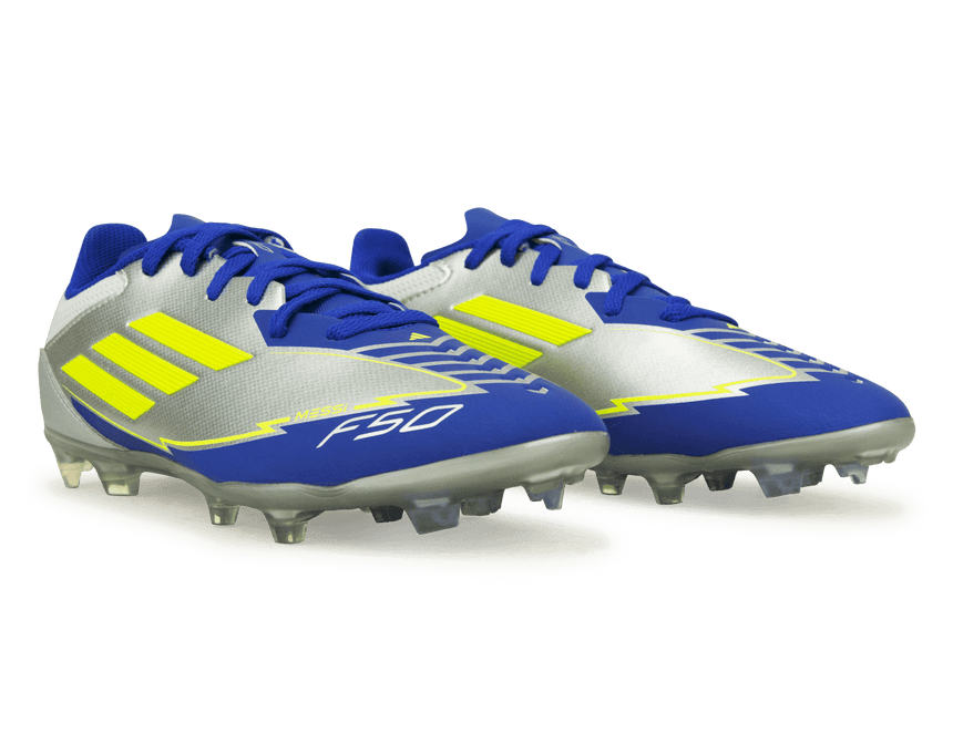 adidas Kids F50 League Messi FG/MG Silver/Volt/Blue Together