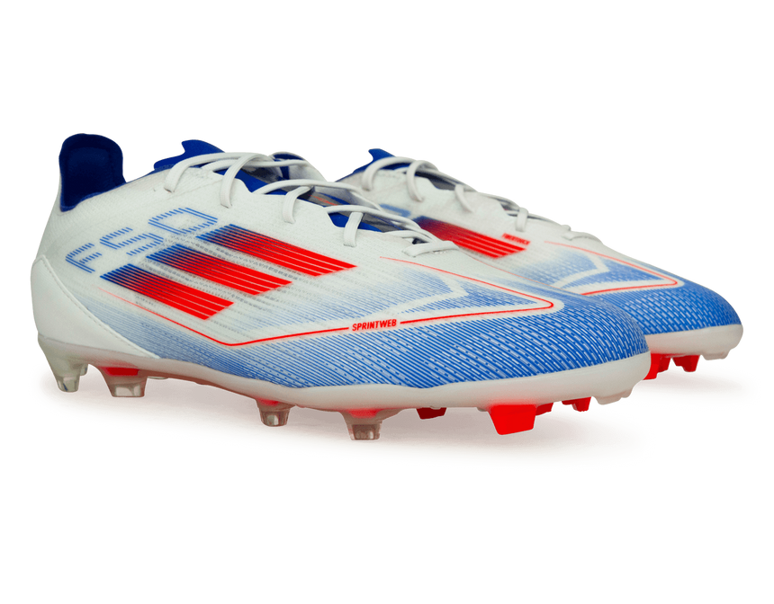adidas Kids F50 Pro FG White/Lucid Blue Together