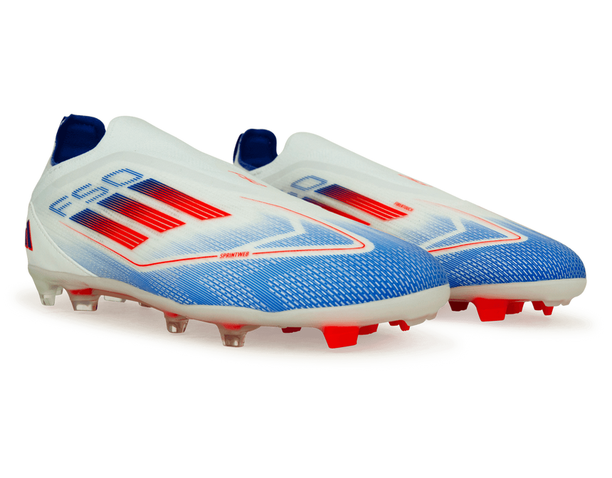 adidas Kids F50 Pro LL FG White/Lucid Blue Together