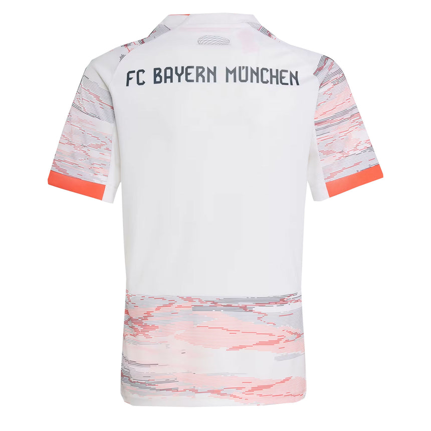 adidas Kids FC Bayern Munich 2025/26 Away Jersey White Back