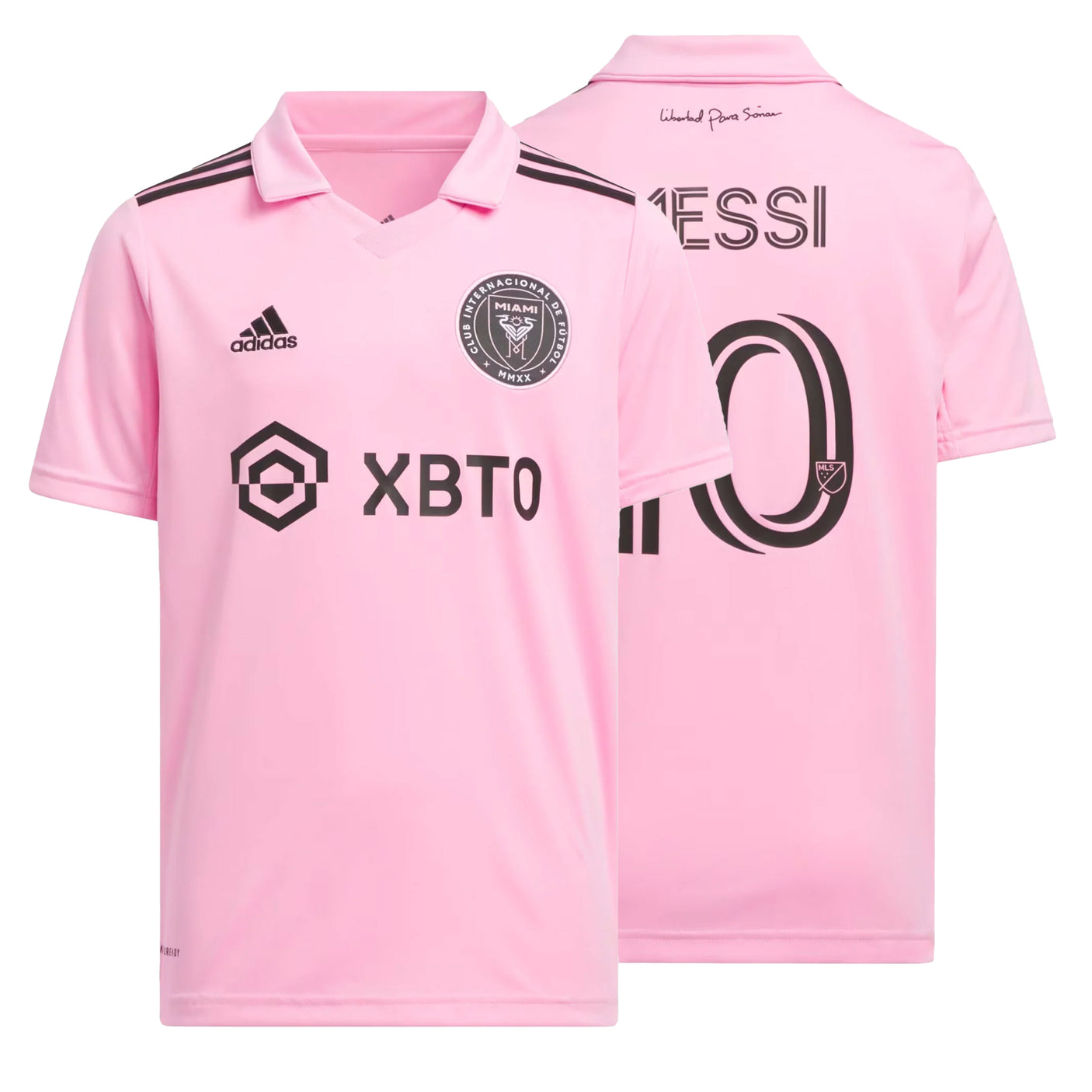 adidas Kids Inter Miami 2022/23 Messi #10 Home Jersey Pink/Black Both