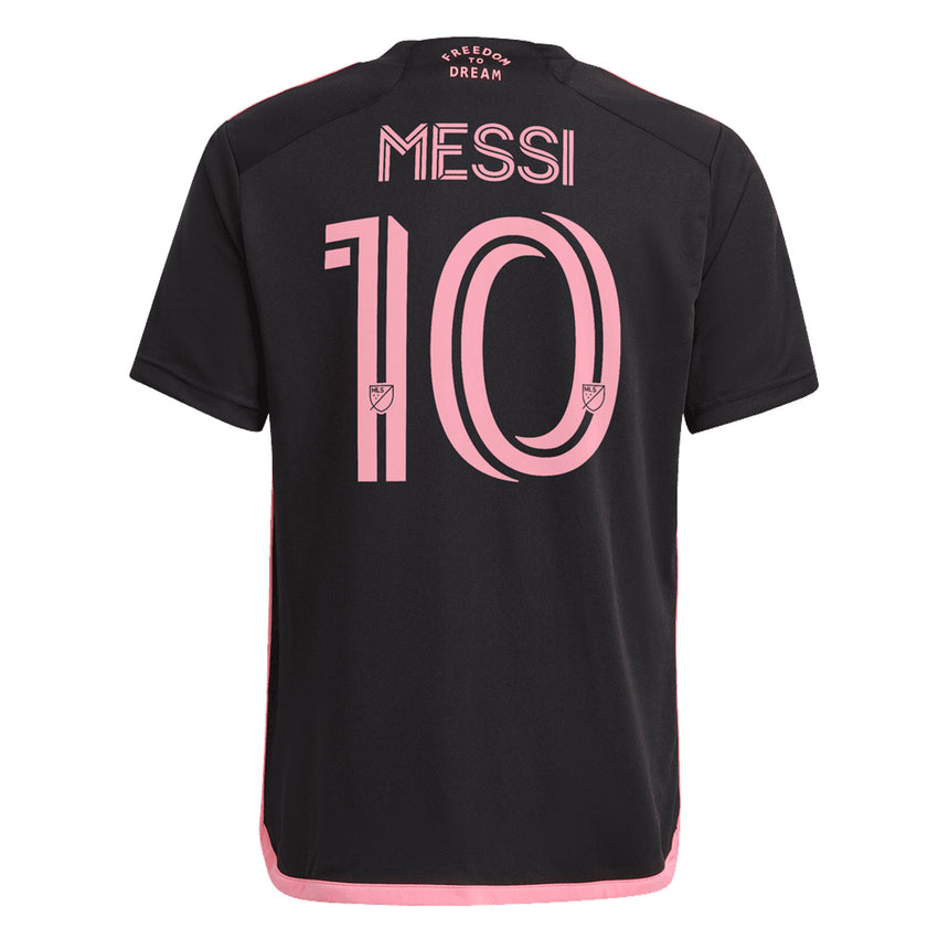 adidas Kids Inter Miami 2023/24 Messi #10 Away Jersey Black/Pink Back