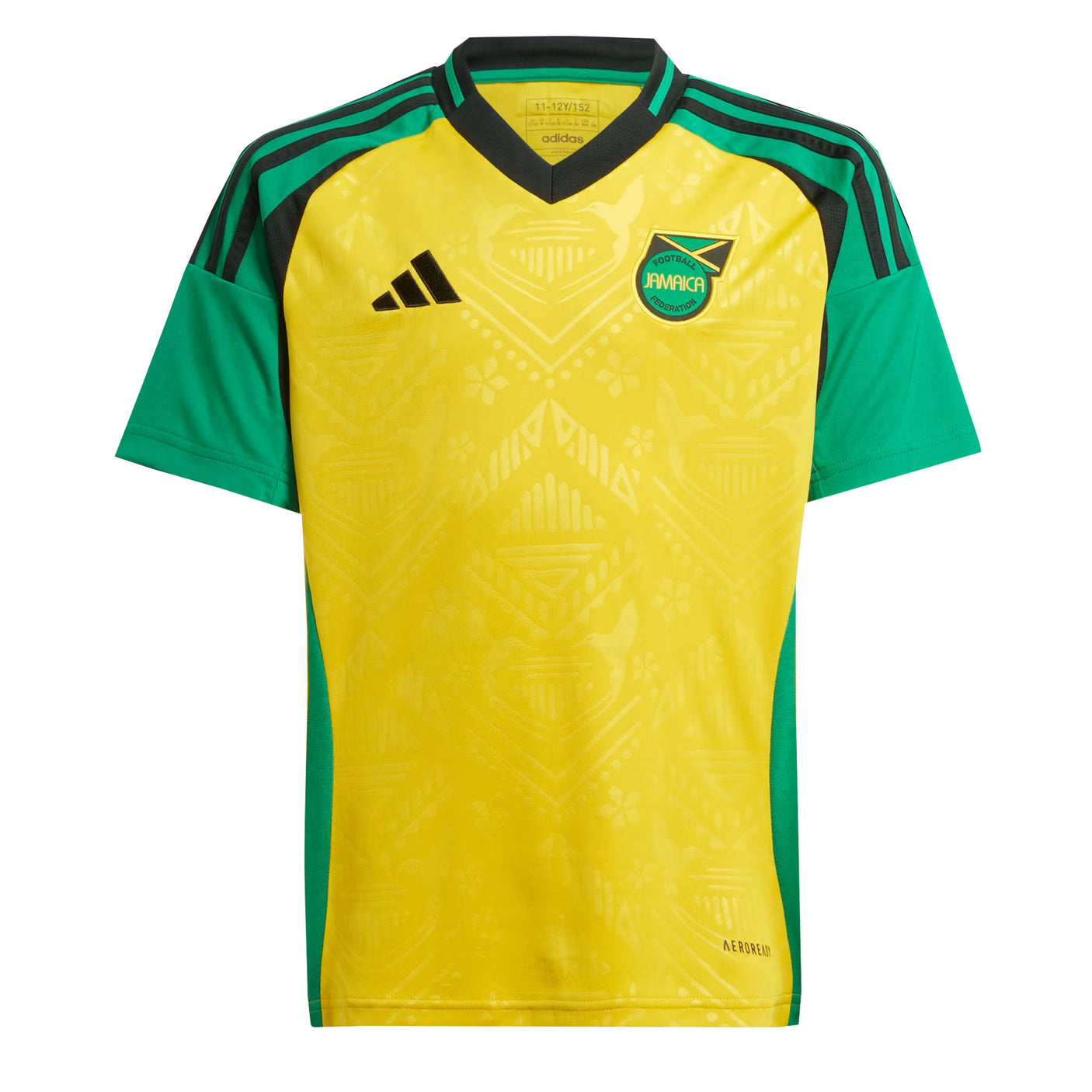 adidas Kids Jamaica 2024/25 Home Jersey Yellow/Green Front