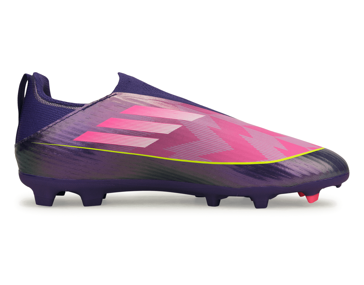 adidas Kids Lamine Yamal F50 League Laceless FG/MG Purple/Lemon Side