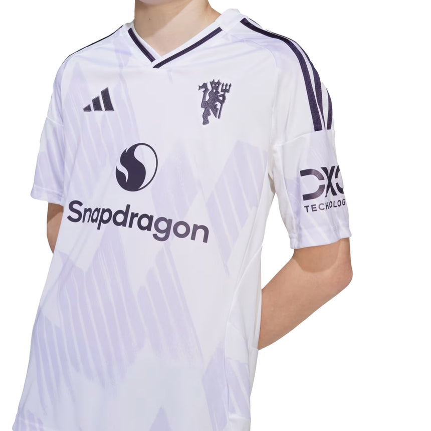 adidas Kids Manchester United 2025/26 Away Jersey White Crest