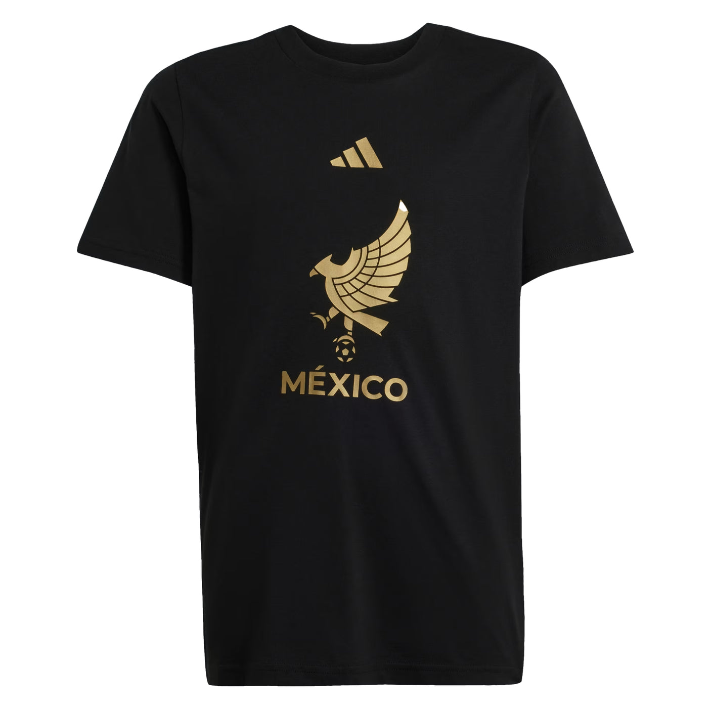 adidas Kids Mexico 2025/26 DNA Tee Black/Gold Front
