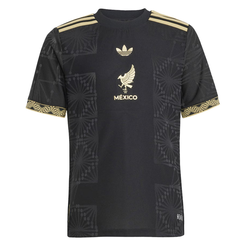 adidas Kids Mexico 2025/26 Authentic Third Jersey Black Gold Front