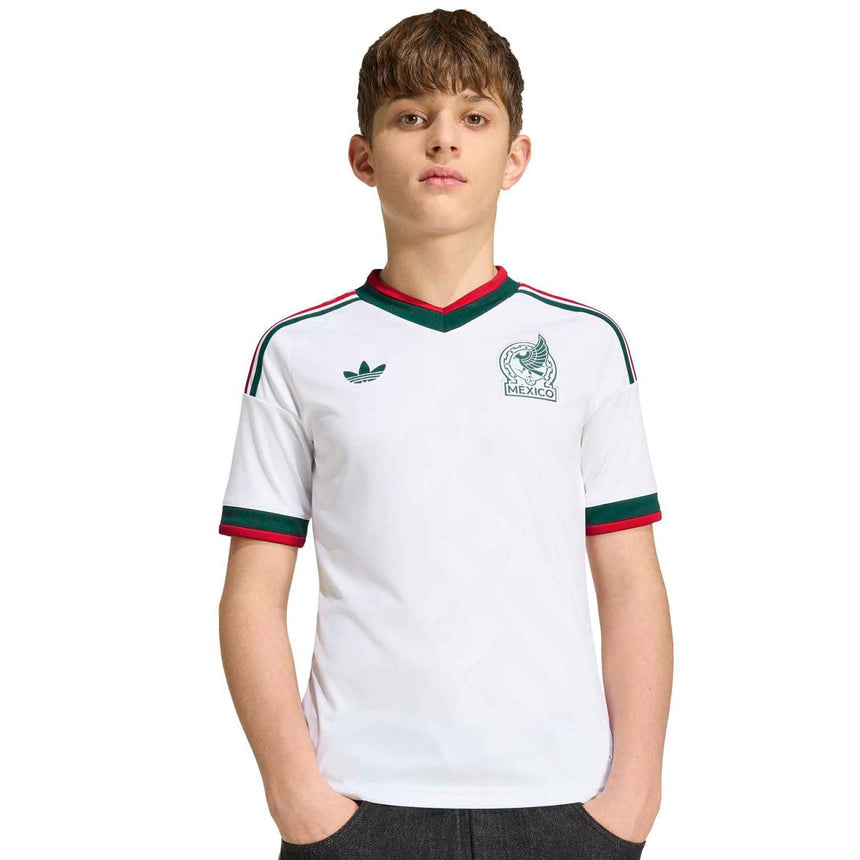 adidas Kids Mexico World Cup 2026 Away Jersey White Crest Model