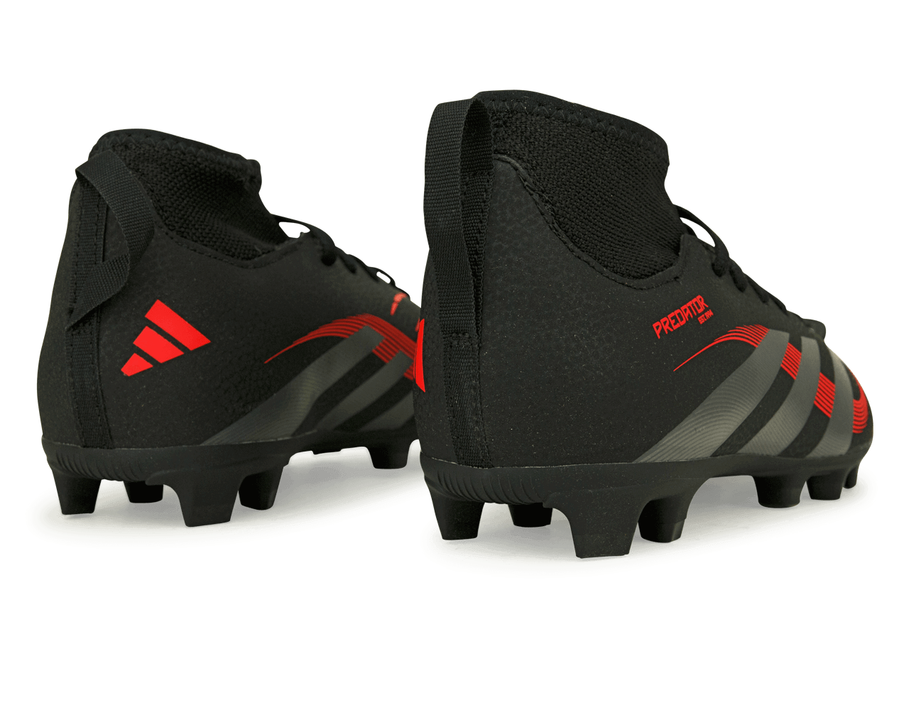 adidas Kids Predator Club Sock FG/MG Black/Metallic/Red Rear