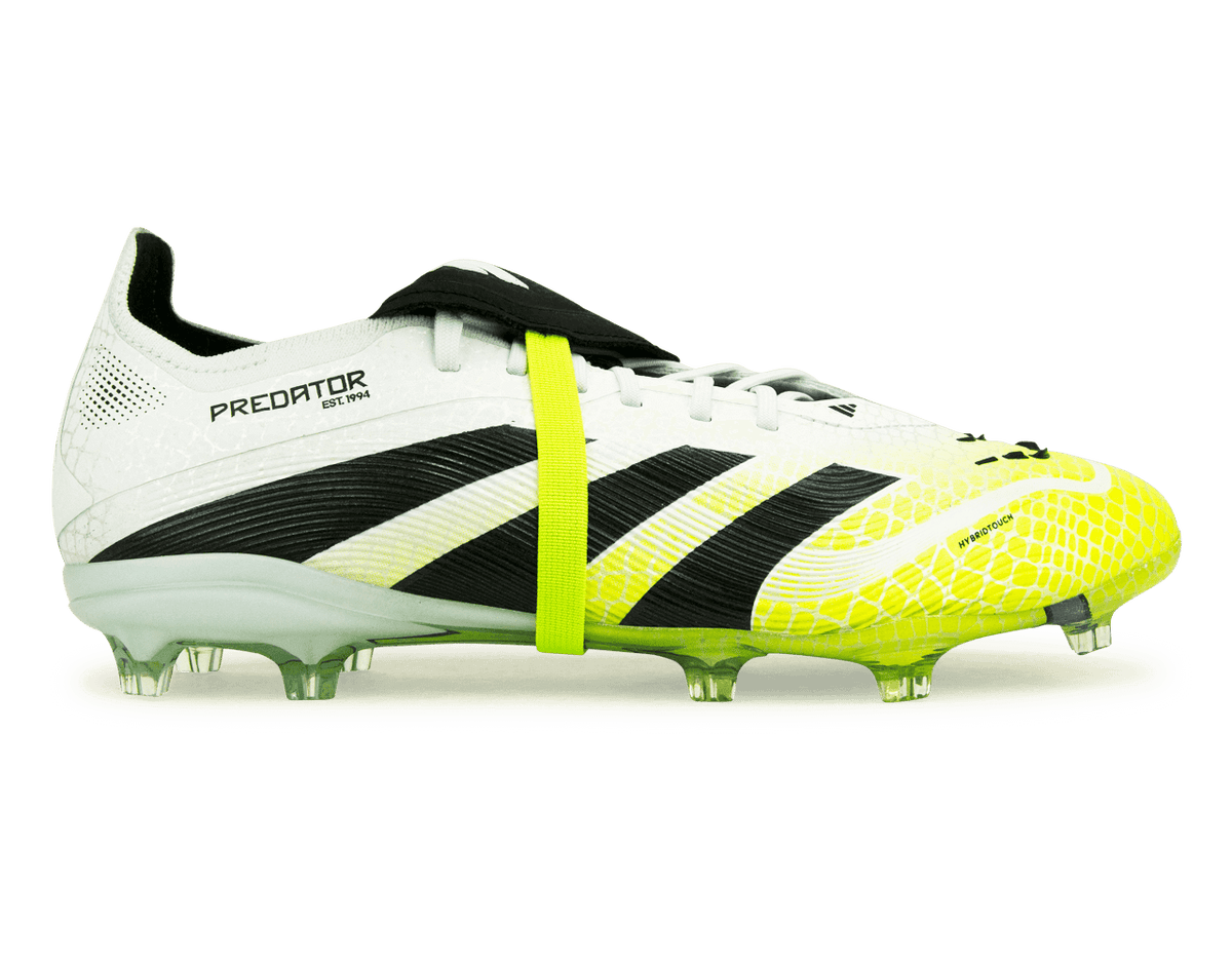 adidas Youth Predator Elite Fold-Over Tongue FG White/Black/Green