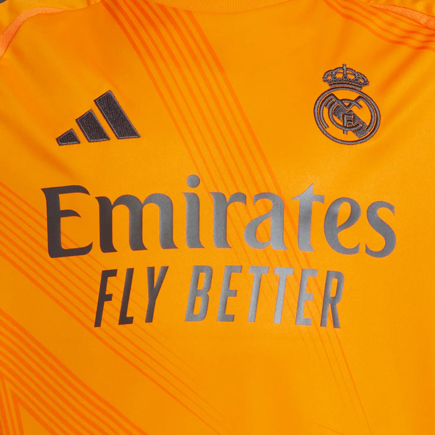 adidas Kids Real Madrid 2024/25 Away Jersey Orange/Black Crest