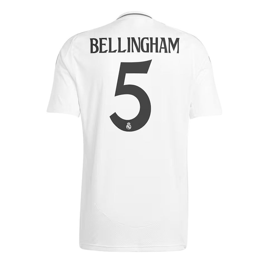 adidas Kids Real Madrid 2024/25 Home Jersey w/ Bellingham #5 Printing Back