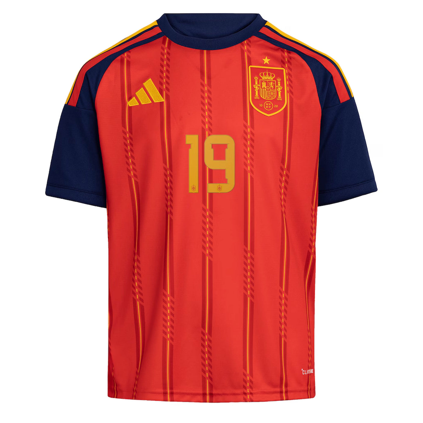 adidas Kid's Spain World Cup 2026 Home Jersey w/ Lamine Yamal #19 Printing Front
