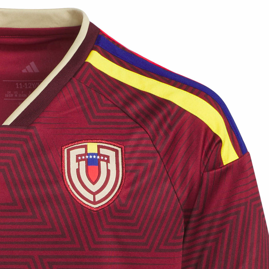 adidas Kids Venezuela World Cup 2026 Home Jersey Burgundy Crest