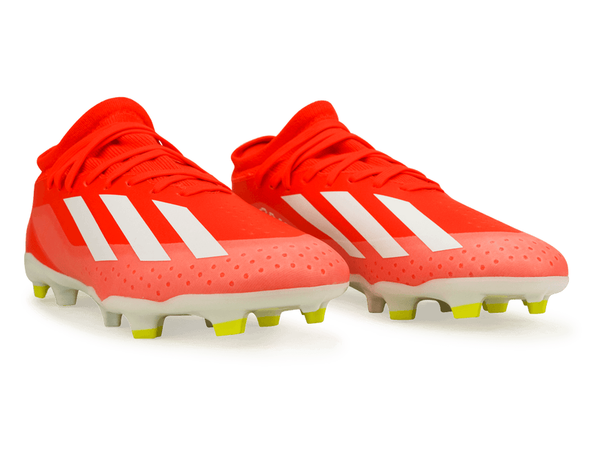 adidas Kids X Crazyfast League FG Solar Red/White Together