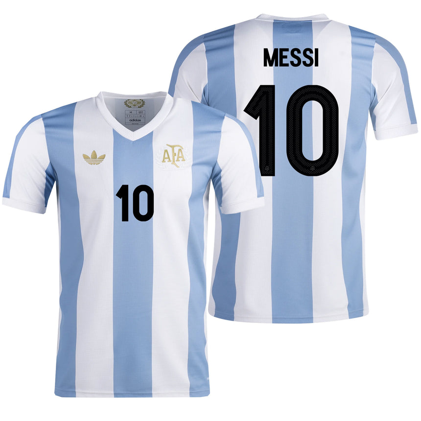 adidas Men's Argentina 50th Anniversary Jersey w/ Messi #10 Printing Both