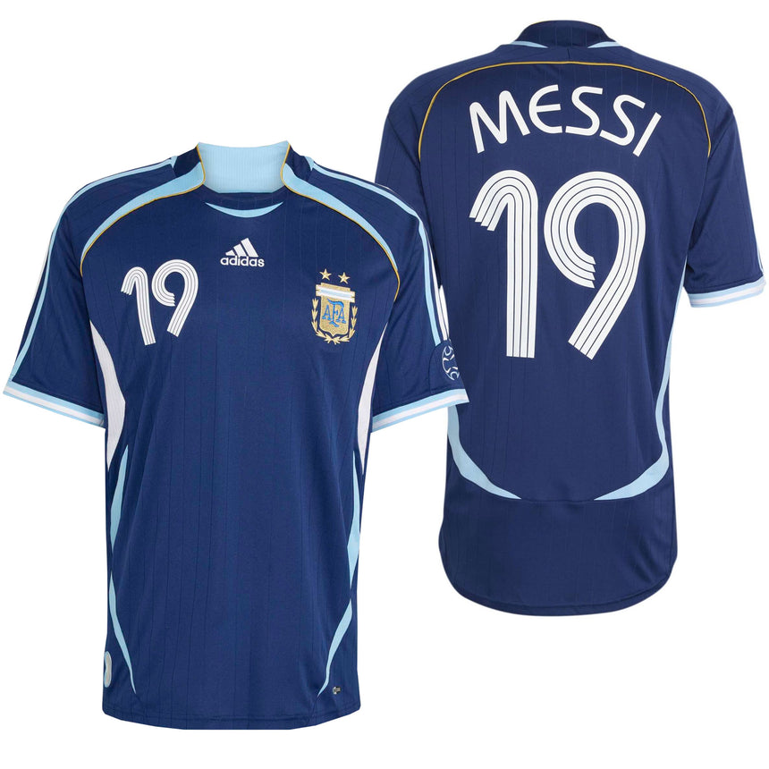 adidas Men's Argentina Away Jersey 2006 Messi Dark Blue Both