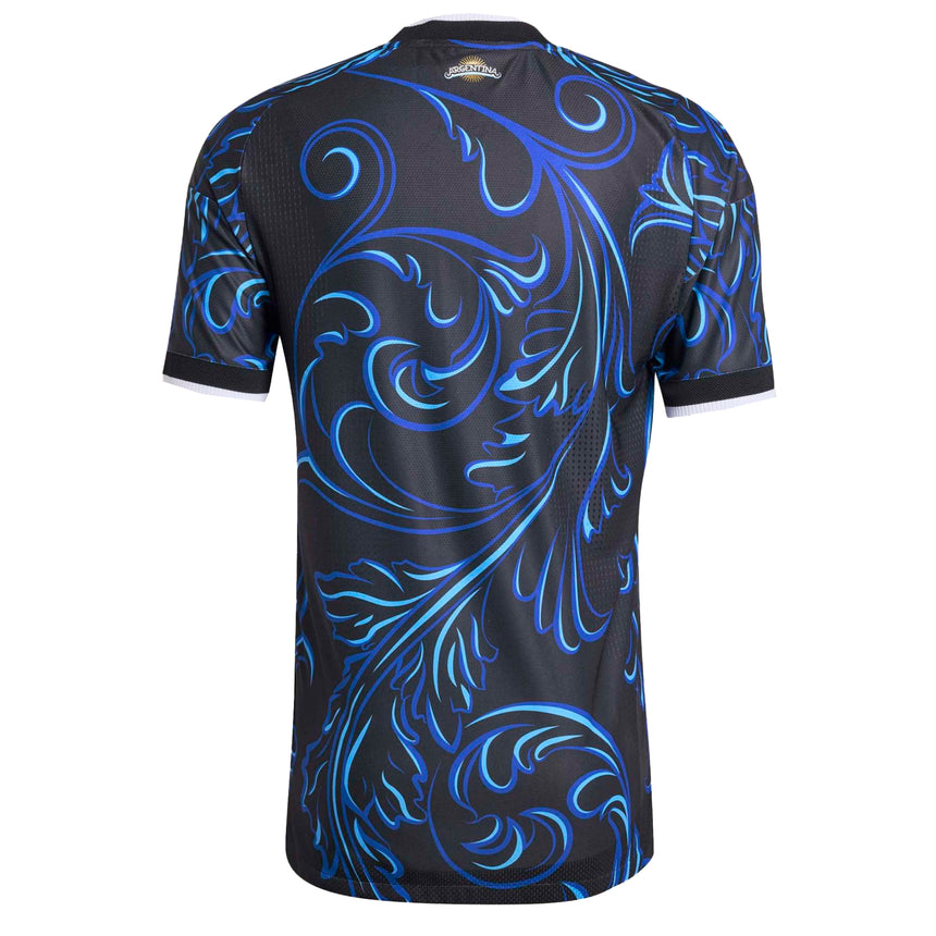adidas Men's Argentina World Cup 2026 Authentic Away Jersey Black/Lucid Blue Back