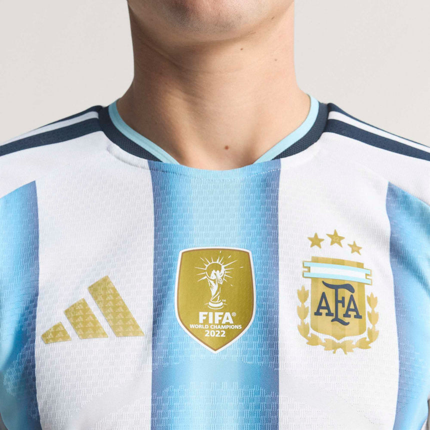adidas Men's Argentina World Cup 2026 Authentic Home Jersey White/Sky Blue Front View