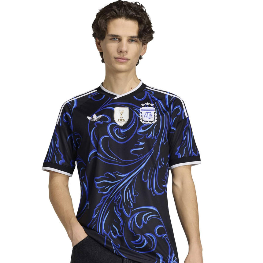 adidas Men's Argentina World Cup 2026 Away Jersey Black/Lucid Blue Model