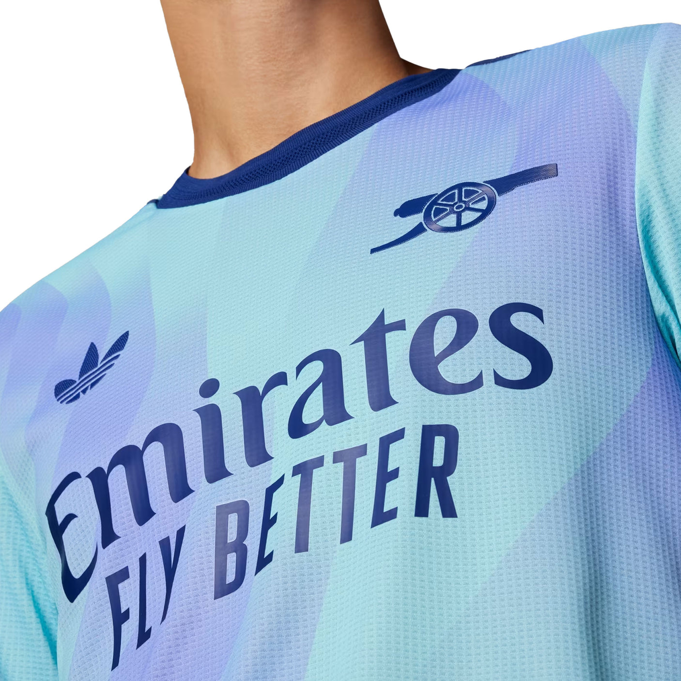 adidas Men's Arsenal 2024/25 Authentic Third Jersey Clear Aqua/Light Flash Purple Crest