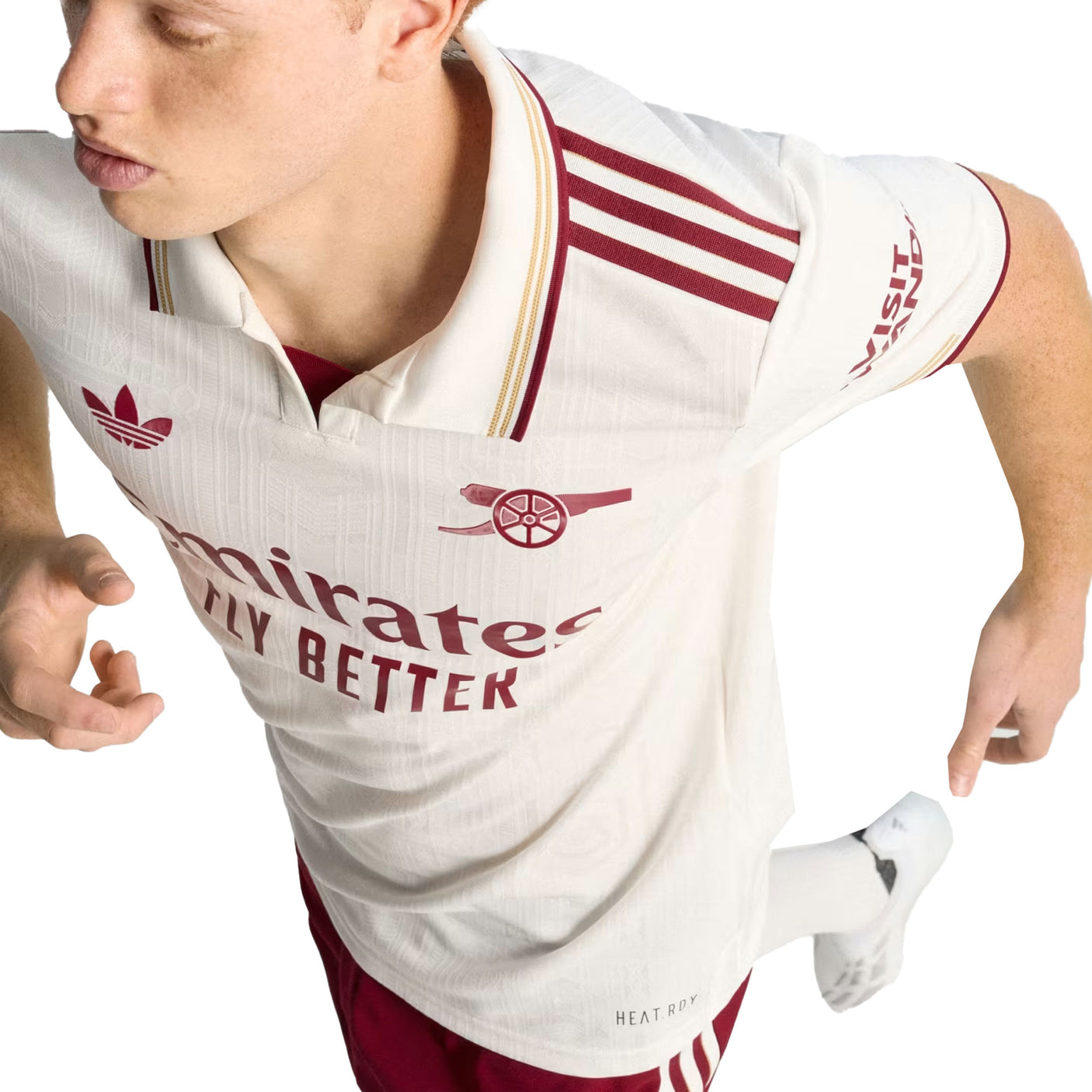 adidas Men's Arsenal 2025/26 Authentic Third Jersey Cloud White/Burgundy Crest