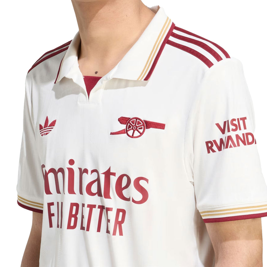 adidas Men's Arsenal 2025/26 Third Jersey Cloud White/Burgundy Crest