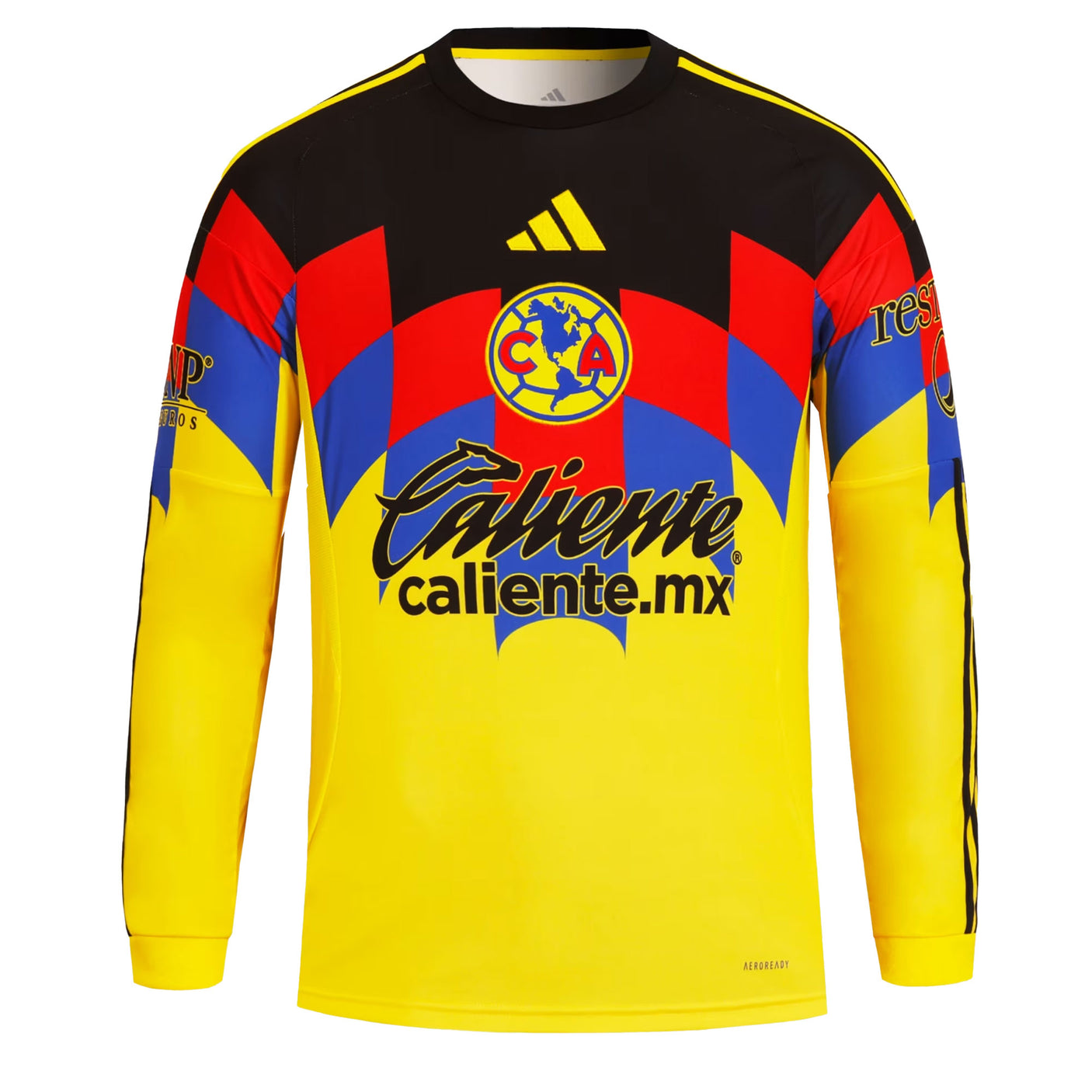 adidas Men's Club America 2025/26 Long Sleeve Home Jersey Yellow Front