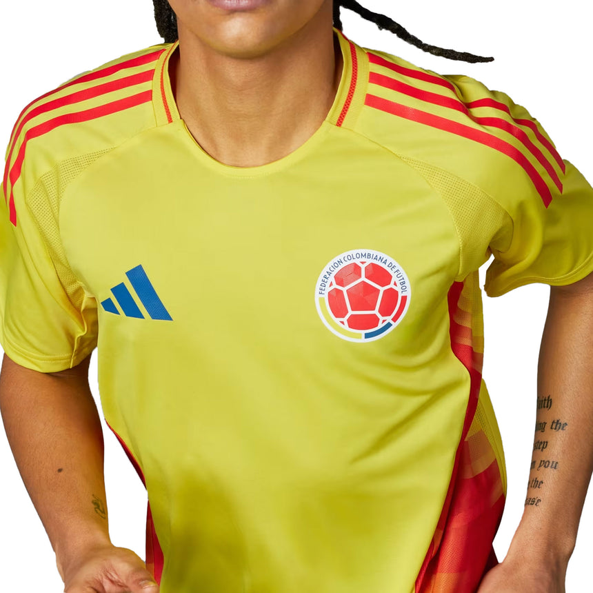 adidas Men's Colombia 2024 Authentic Home Jersey Impact Yellow Crest