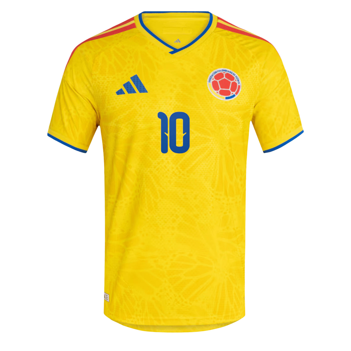 adidas Men's Colombia World Cup 2026 Authentic Home Jersey w/ James #10 Printing Front