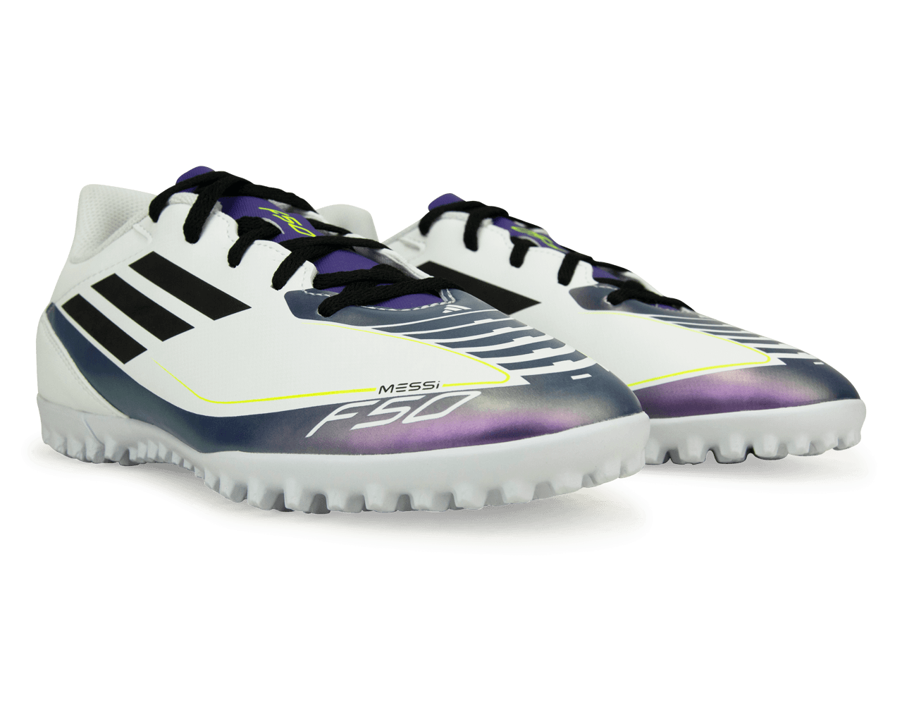 adidas Men's F50 Club Messi TF White/Black/Purple Together