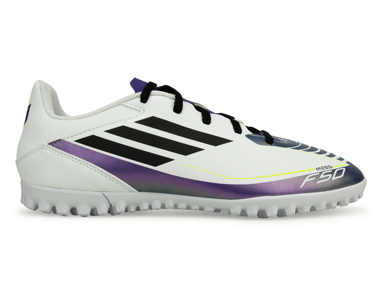 adidas Men's F50 Club Messi TF White/Black/Purple