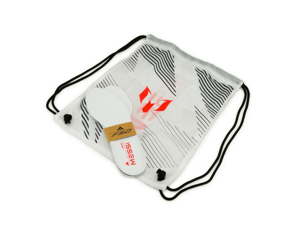 adidas Men's F50 Elite Messi FG White/Red/Silver Shoebag
