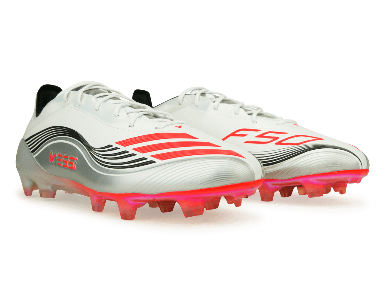 adidas Men's F50 Elite Messi FG White/Red/Silver Together