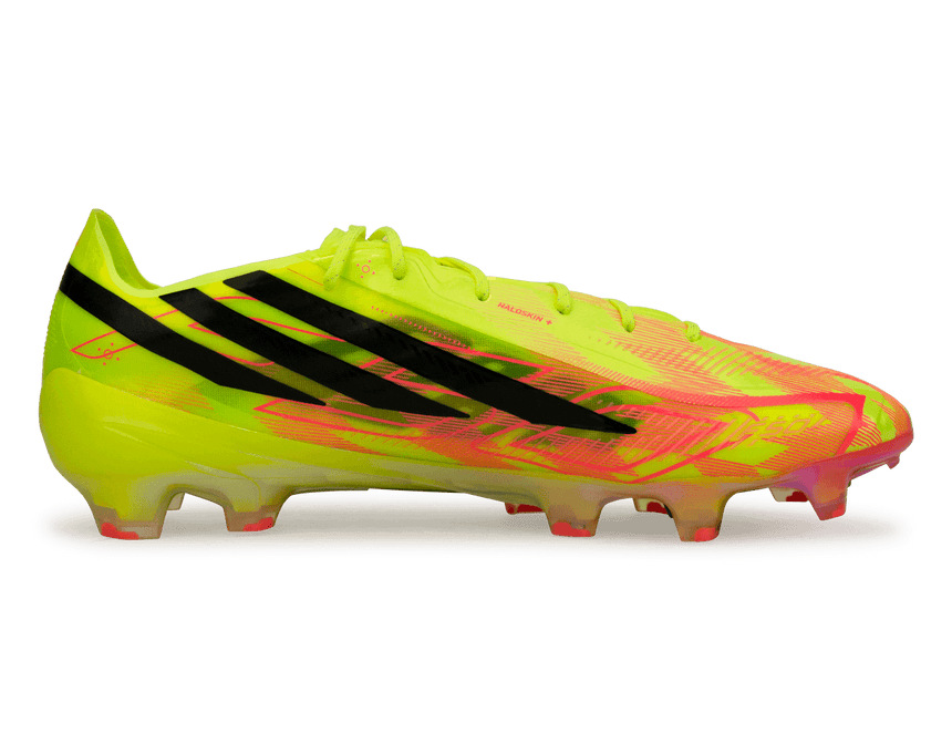 adidas Men's F50 Hyperfast Elite FG Soccer Cleats Yellow Black Pink Side