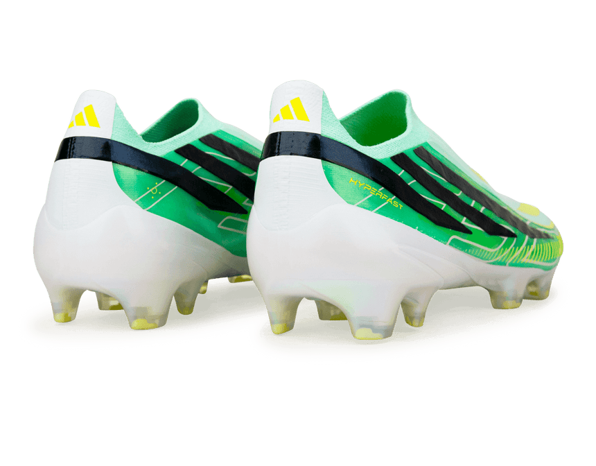 adidas Men's F50 Hyperfast Elite Laceless FG Black/Mint Heel