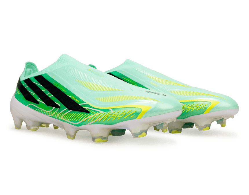 adidas Men's F50 Hyperfast Elite Laceless FG Black/Mint Pair
