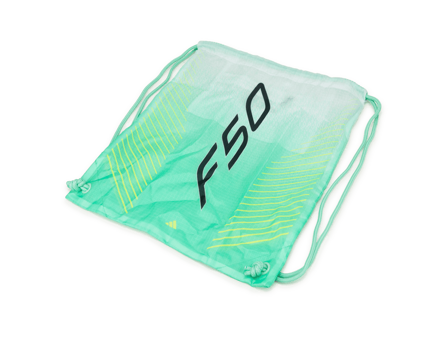 adidas Men's F50 Hyperfast Elite Laceless FG Black/Mint Shoe Bag