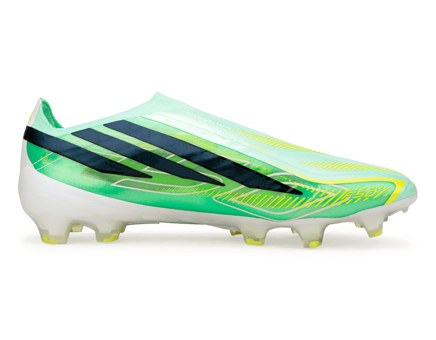 adidas Men's F50 Hyperfast Elite Laceless FG Black/Mint Side