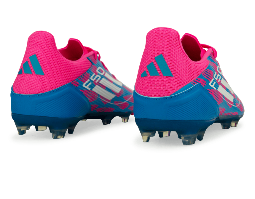 adidas Men's F50 League FG/MG Blue/White/Pink Rear