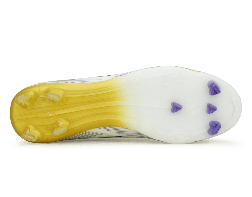 adidas Men's F50 League FG/MG White/Black/Gold Sole