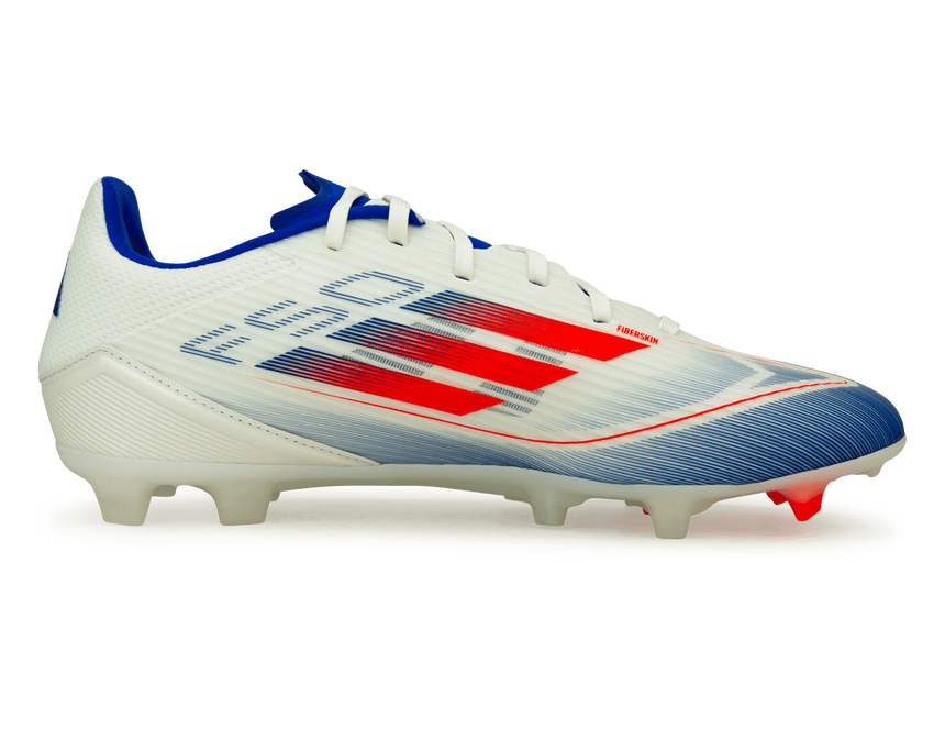 adidas Men's F50 League FG/MG White/Lucid Blue Side