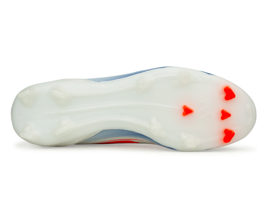 adidas Men's F50 League FG/MG White/Lucid Blue Sole