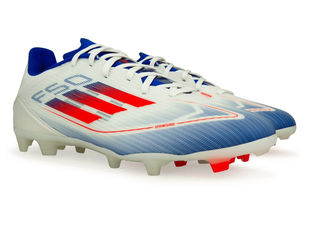 adidas Men's F50 League FG/MG White/Lucid Blue Together