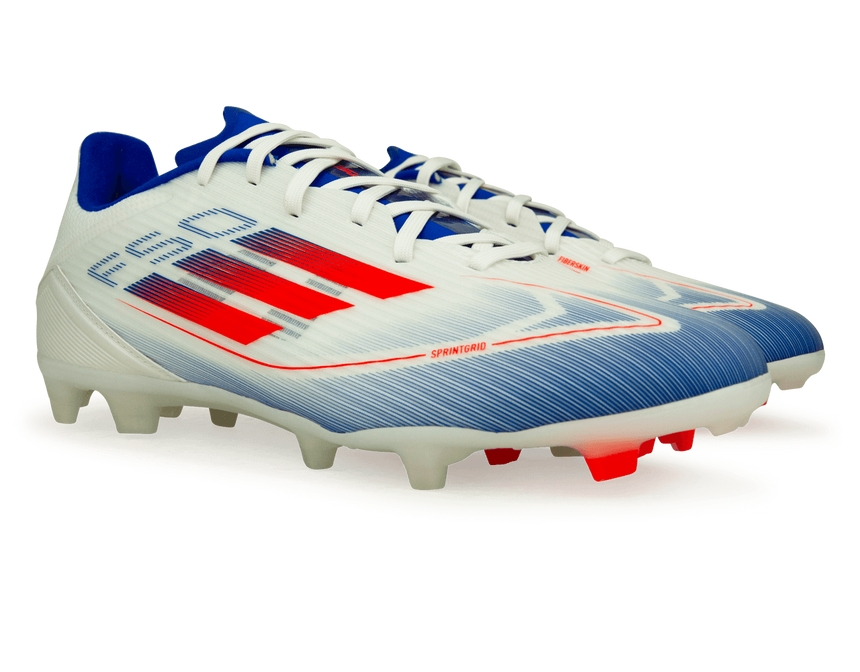 adidas Men's F50 League FG/MG White/Lucid Blue Together
