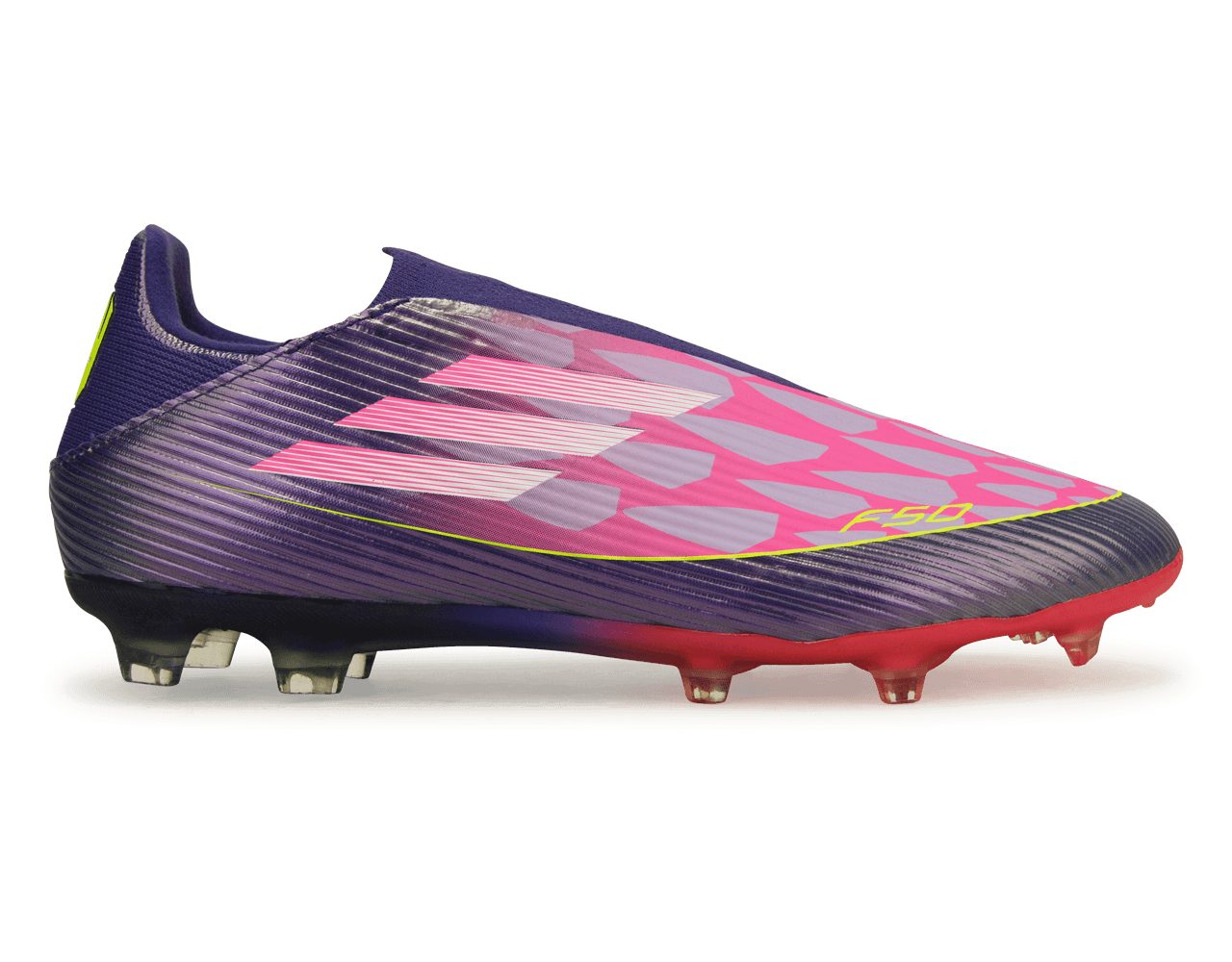 adidas Men's Lamine Yamal F50 League Laceless FG/MG Purple/Lemon
