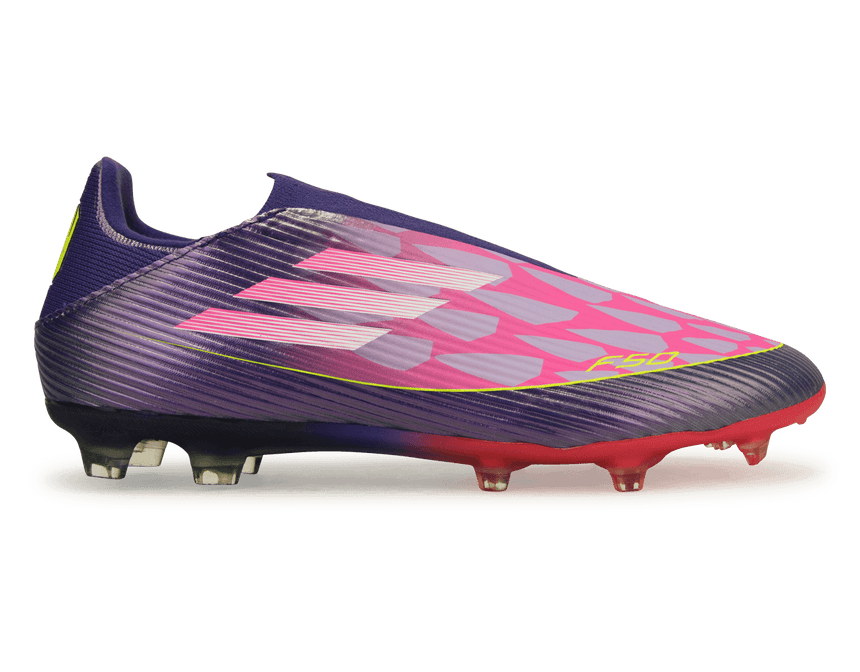 adidas Men's Lamine Yamal F50 League Laceless FG/MG Purple/Lemon