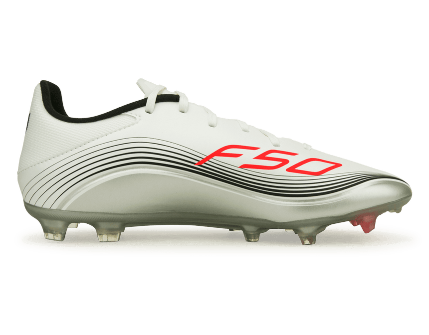 adidas Men's F50 League Messi FG/MG White/Red/Silver Side