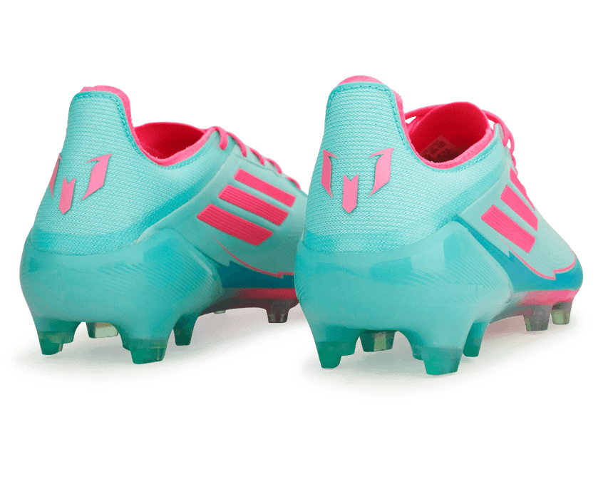 adidas Men's F50 Messi Elite FG Aqua Green/Pink Heel